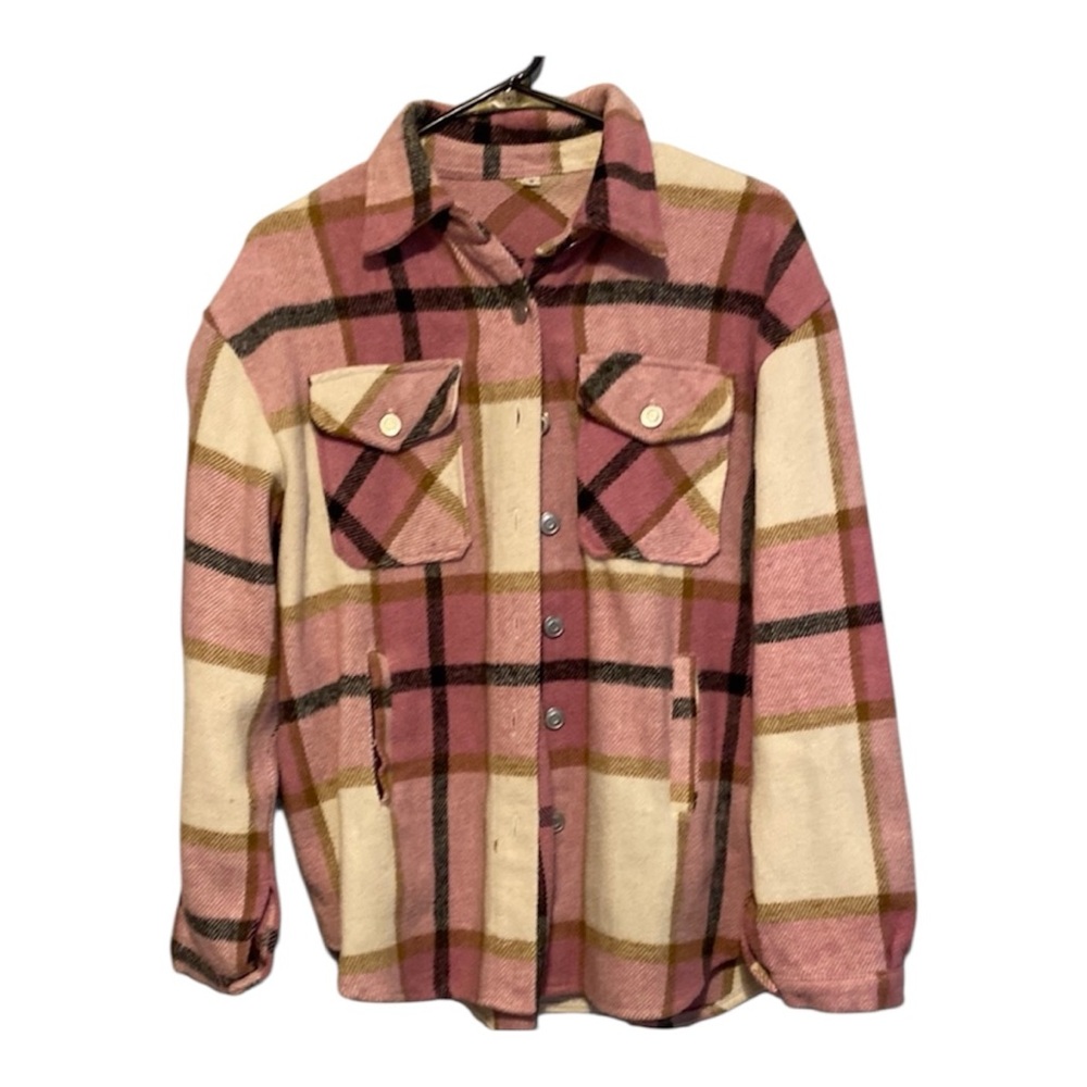 Plaid Pink and Cream Women's Jacket